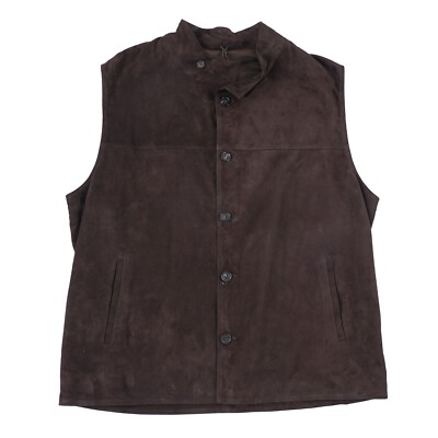 Rifugio Napoli Lambskin Suede Leather Vest with Moto Collar 3XL