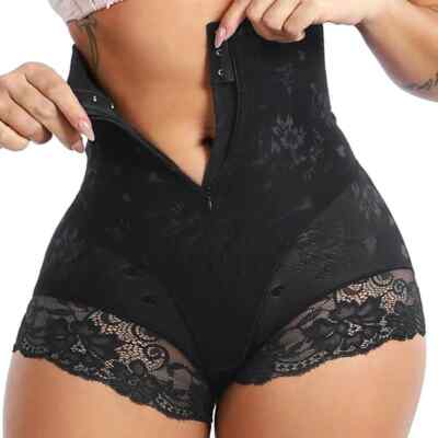 Lace Body Shaper Panties with Zipper Women's Shapewear, Sexy Lace Waist Trainer