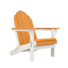 HDPE Folding Adirondack Chair Outdoor Patio All Weather Fire Pit Chairs Orange