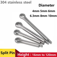 Cotter Split Pins - A2 Stainless Steel Diameters 4mm， 5mm， 6mm， 6.3mm， 8mm， 10mm
