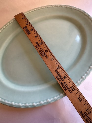 Vernon Kilns California Pottery Pastels Platter Oval Green USA 13.5” Cottage - Picture 8 of 11