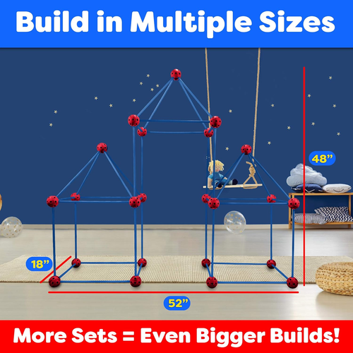 Fun Forts Kids Tent - 81 Pack Fort Building STEM Toys Kit, Construction Toys Pla - Picture 5 of 12