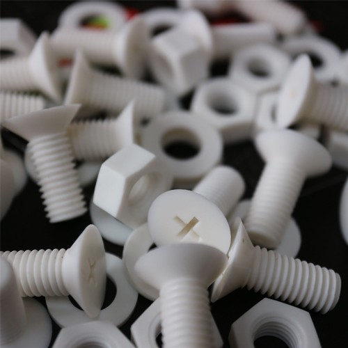 20x Tuercas y pernos de plástico avellanado blanco, arandelas, M8x 20 mm, PP - Imagen 6 de 7