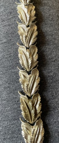 Juego de pulsera collar eslabones hojas de roble tono dorado STAR vintage - Imagen 9 de 9