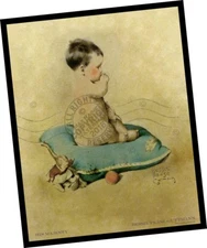 His Majesty BESSIE PEAcE GUTMANN Boy Baby blue pillow doll ART PRINT 12X16"  RP