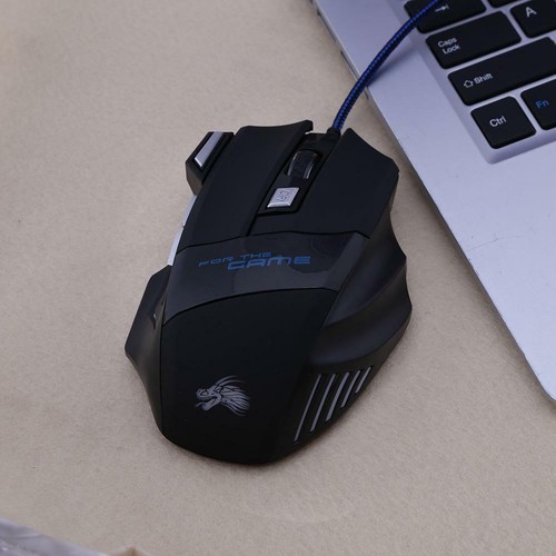 5500DPI LED Optical USB Wired Gaming Mouse 7 Buttons Gamer Computer Mice Black - Picture 3 of 12