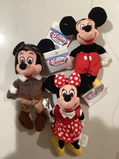 Lot of 3 Disney Store Bean Bag Plush: MICKEY MOUSE, MINNIE MOUSE, PILOT MICKEY
