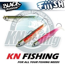 FIIISH BLACK MINNOW No.5 160mm Silicon Lure Ready To Fish Plus Assist Hook 90g
