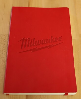 Milwaukee Power Tools Red Journal 8 1/4'' x 5 1/4''  M12 M18 Authentic Office Fuel
