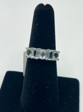 Sterling 925 Silver Oval and Emerald cut CZ Ring 0479