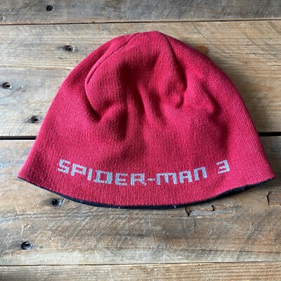 Spider-Man 3 Wende Werbe Film Beanie Mütze - rot/schwarz