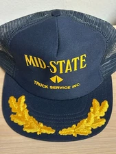 Vintage Mid-State Truck Service Snapback Mesh Trucker Cap Made In USA
