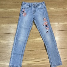 Girls Jegging Floral Stretch Skinny Denim PantsSonoma Youth Embroidered Size 7