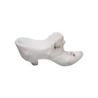 Fenton Satin White Milk Glass Shoe Cabbage Rose Slipper Pink Handpainted Signed
