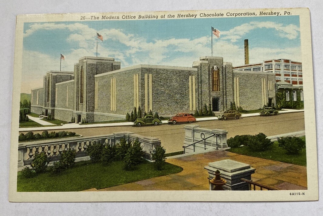 Vintage Postcard ~ Hershey Chocolate Modern Office Building ~ Pennsylvania PA