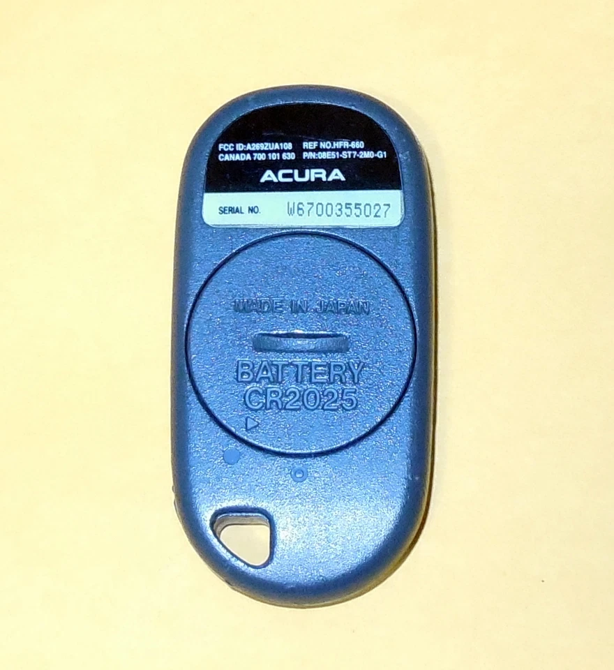 OEM 94 - 01 ACURA INTRGRA ENTRADA SIN LLAVE MANDO A DISTANCIA LLAVERO TRANSMISOR A269ZUA108 Foto 2 de 2