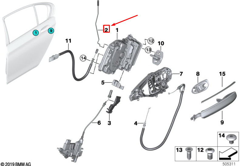 BMW 7 G11 PORTE DROITE PORTE REGINE 51227381544 ORIGINAL