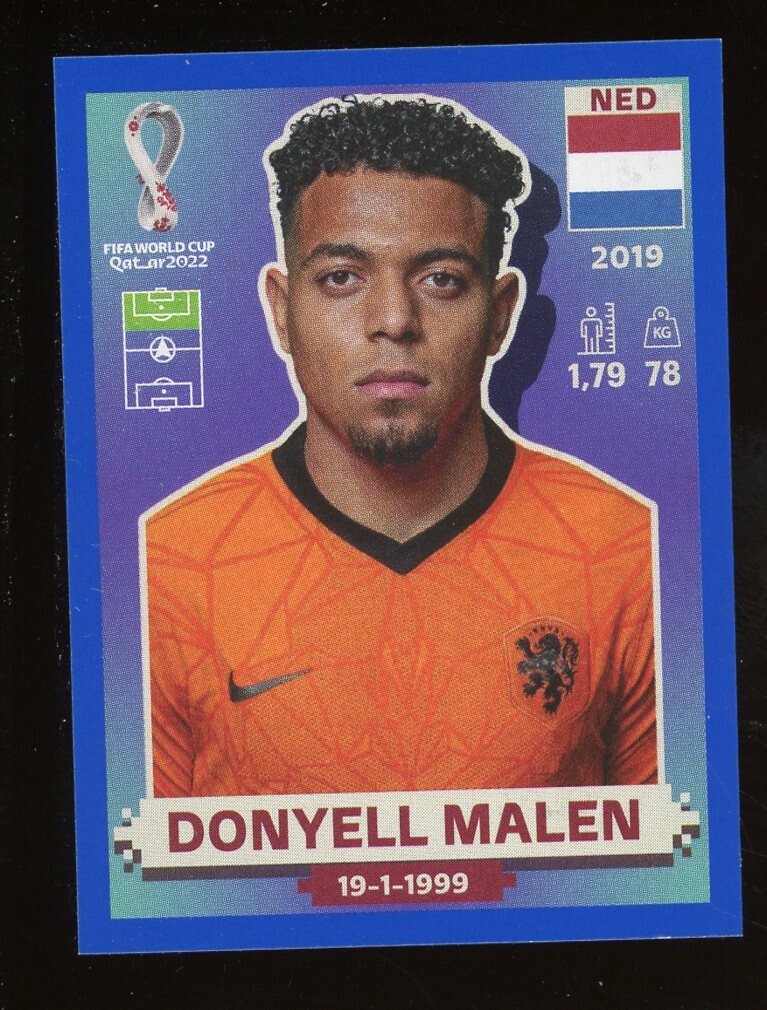 2022 Fifa World Cup Panini Sticker Blue Parallel DONYELL MALEN