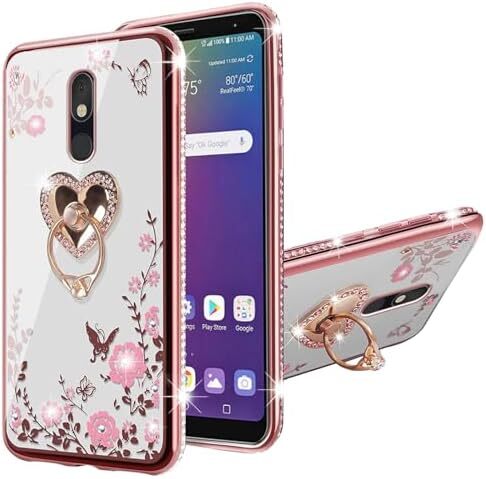 for LG Stylo 5 Phone Case for Women Glitter Crystal Soft Clear TPU Luxury Bling