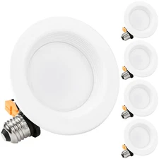 4 Inch Dimmable Recessed LED Downlight with Baffle Trim, 10W (65W Equiv.), 5000K