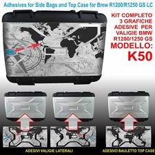 Kit 3 Adesivi per valigie vario BMW R1200 R1250GS (Globo Nero) bags stickers