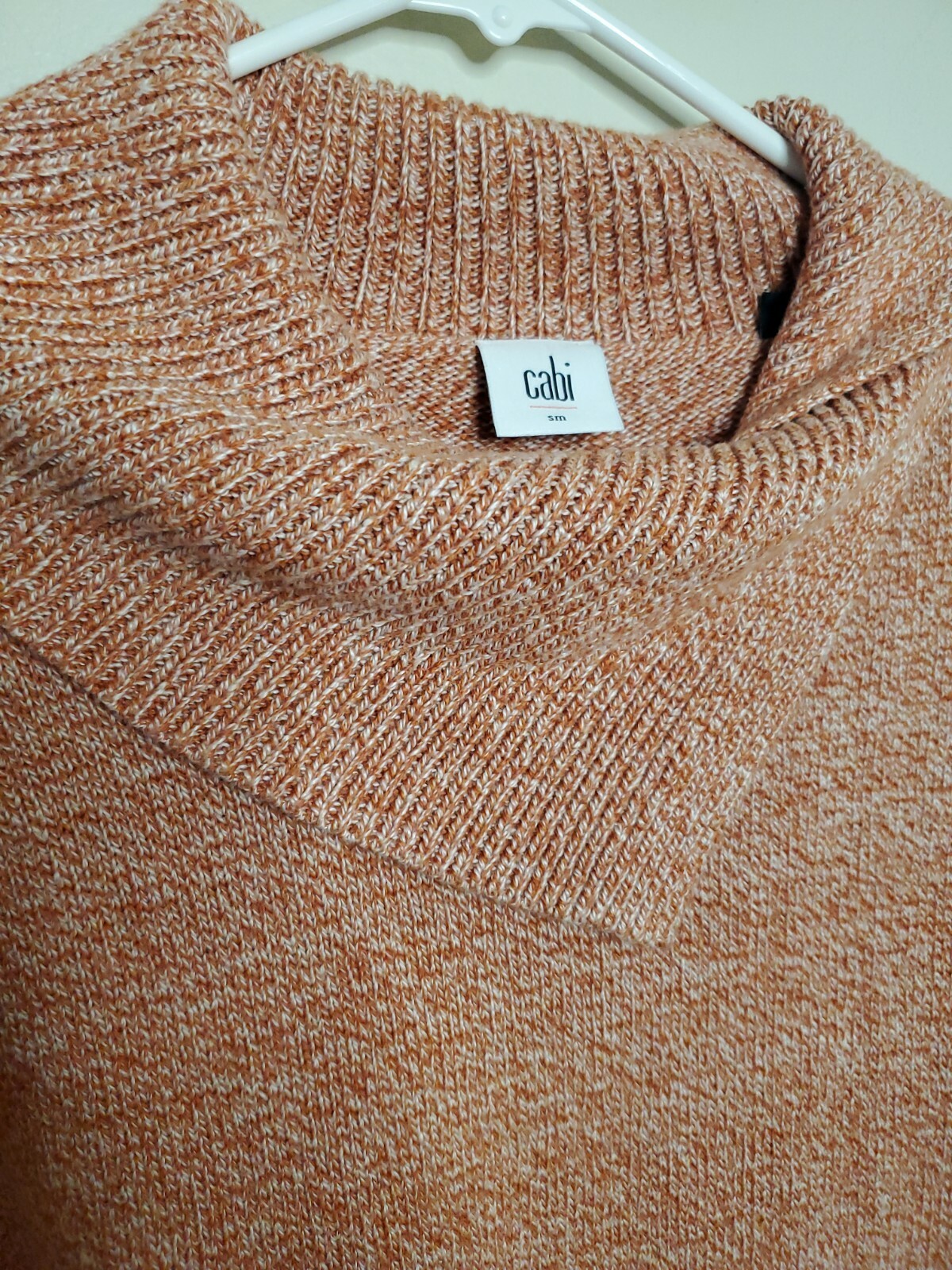 Cabi Foldover Pullover Sweater Tumeric Fleck Smal… - image 3