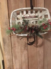 Christmas Wreath/ Tobacco Basket 12x18” Farmhouse Style “Have Yourself A Merry”
