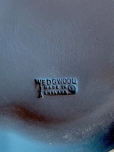 Vtg Wedgwood Neoclassical Dark Blue Jasperware Dresser Powder Box Trinket Dish - Picture 15 of 15