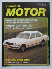 AUG 1977 MODERN MOTOR MAGAZINE - FORD CORTINA TOYOTA CRESIDA - BUY IT NOW 