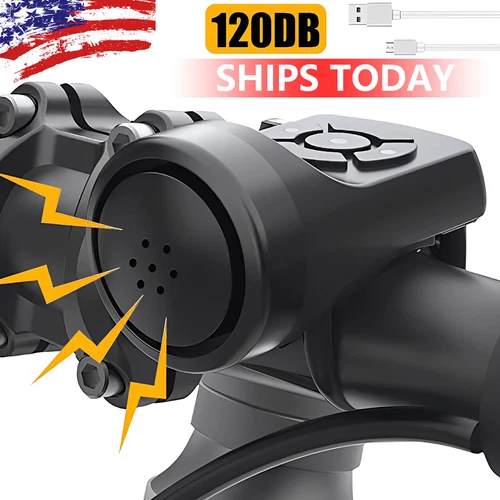 Bicycle Charging Horn Super Loud Bells Mountain Bike Electric MTB USB Charge US