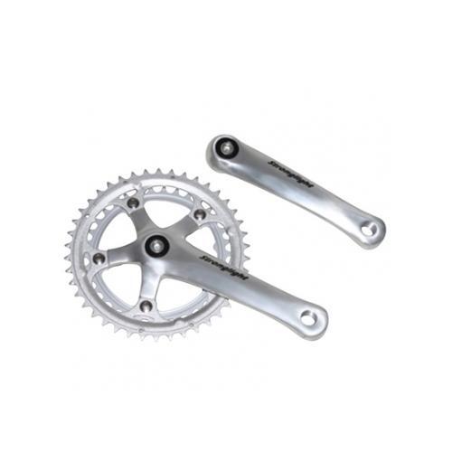 Pédalier route court 145mm Stronglight Impact argent évite les douleurs aux genoux