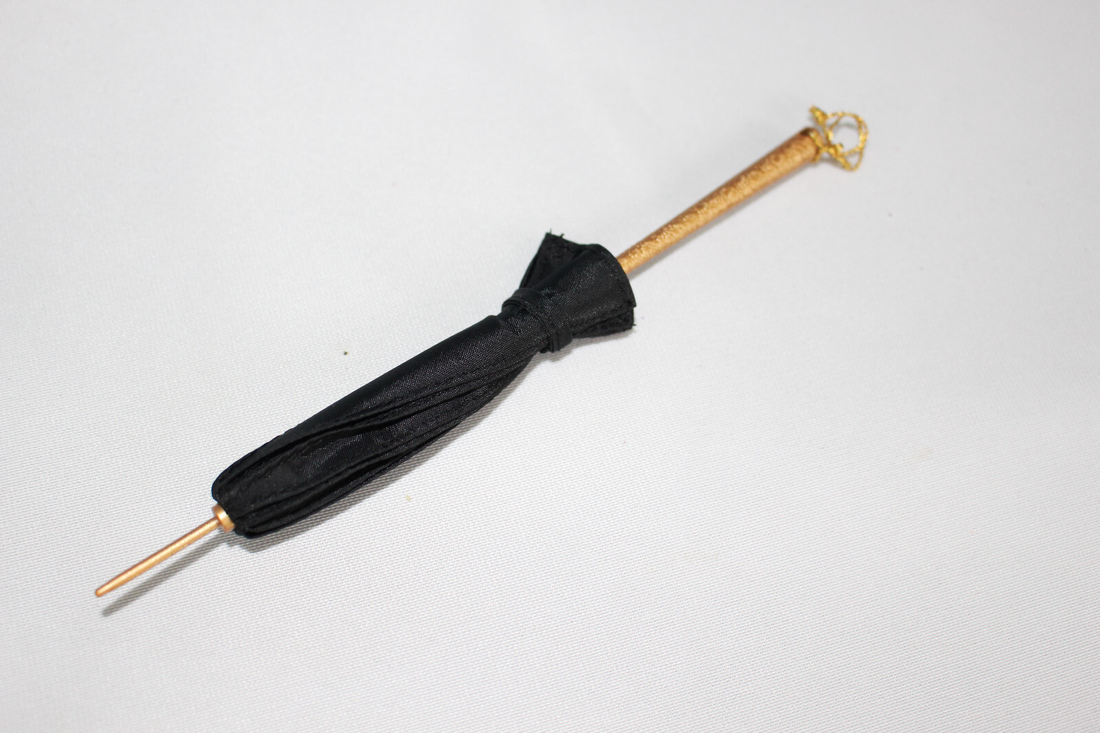 Doll Umbrella Closed Black Gold London Barbie Rain Accessory