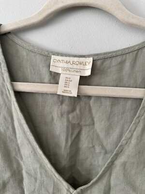 Cynthia Rowley 100% Linen Sage Green Dress Size Small | eBay