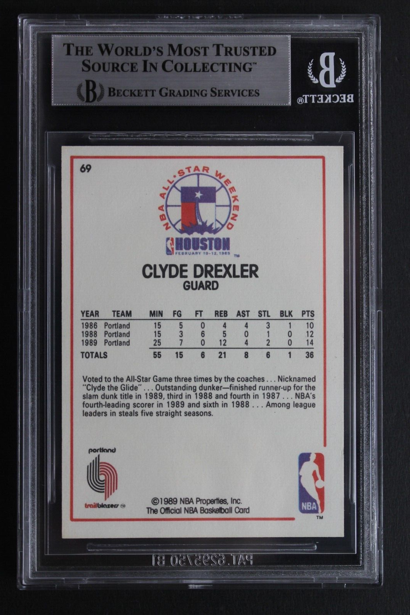 Clyde Drexler Portland Autograph 1989-90 NBA HOOPS All Star Signed