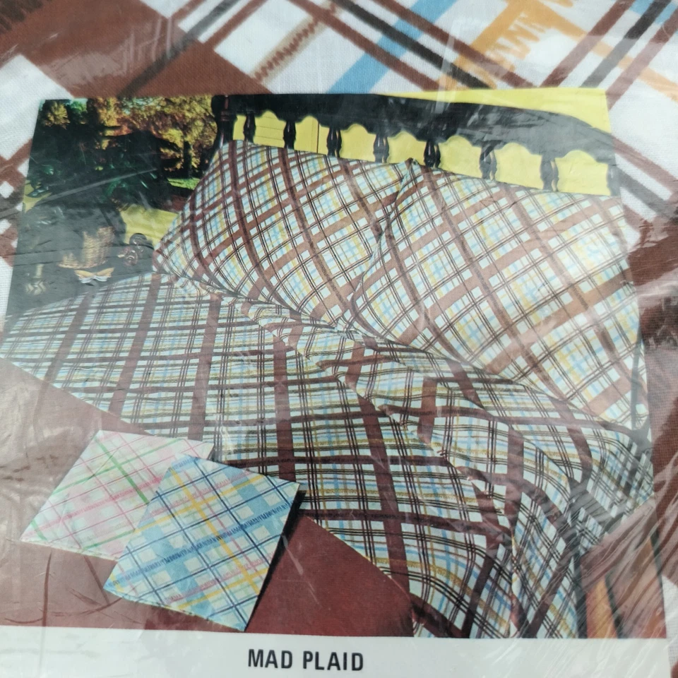 Sábana Dantrel Dan River Doble Plana Sin Hierro Algodón Poliéster Marrón Retro De Colección Nueva de Lote Antiguo Foto 2 de 4