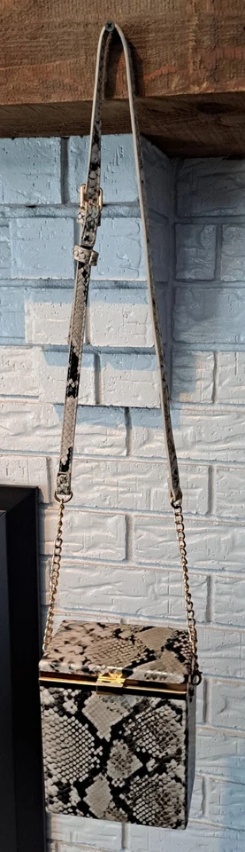 FashionNova Boxed Shaped Clutch Los Angeles Python Snake Pattern  - Image 2 of 4
