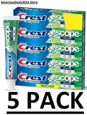5 PACK - Crest Complete + Scope Outlast Ultra Toothpaste 6.3 oz FREE SHIPPING!!