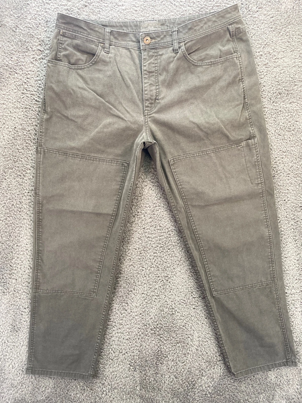 REI Pants Mens Canvas Carpenter 40x30 Fit 39x29 Double Knee Utility Work