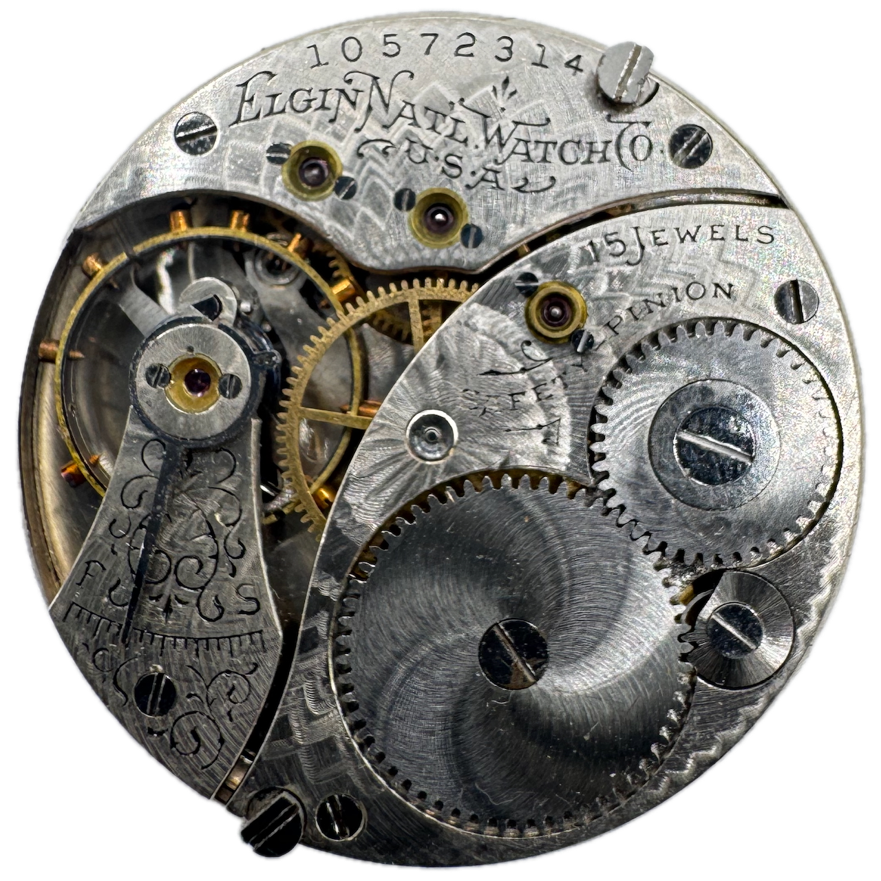 Antique 1904 Elgin 15 Jewel Mechanical Hunter Pocket Watch Movement 267 USA