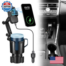 This Hill Cup Holder Phone Charger 15W Charging Auto Clamping Phone Holder For