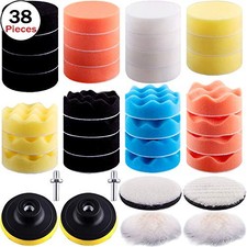 38 Pieces Car Polishing Pad Kit 3 Inch Buffing Pads Foam Polish Pads Polisher