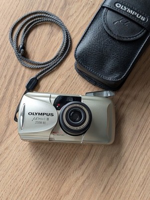 Olympus Stylus Epic Zoom 80 MJU II 35mm Film Point & Shoot Camera w/ Case 