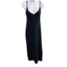 GAP Black Maxi Dress Womens Spaghetti Strap Sleeveless Bodycon Casual Y2K