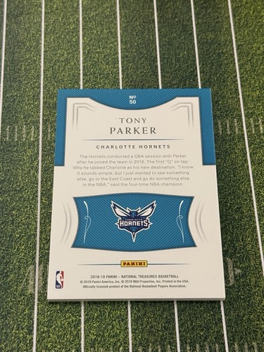 Tony Parker Card National Treasures */99 Made* Spurs Hornets NBA France - Picture 3 of 4