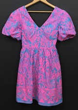 NEW Lilly Pulitzer Suzie Short Sleeve Cotton Dress Aura Pink Leaf Impression 4