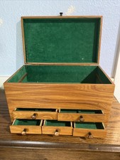 vintage wooden machinist tool chest 