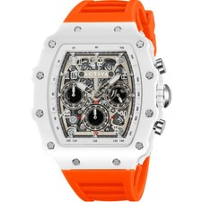 Activa X Invicta Men's Watch w/ Skeleton 44MM Orange Brand NEW in Box