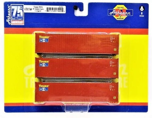 Juego Touax/MOL escala N Athearn 17440 #1 contenedor cubo alto de 40' paquete de 3 | Condition: New