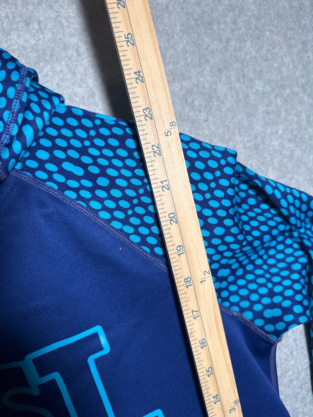 Nike Therma-FIT Hoodie "Just Do It" Graphic Blue Pattern Sleeves Size S Used thumbnail 5