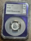 New Listing1953 Proof Roosevelt Silver Dime Graded NGC PF68 Stunning Gem 10c Coin (3752)